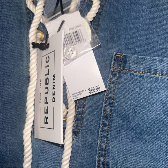 NWT For The Republic Denim Rope Pull Over Long Sleeve Shirt Women’s Small - Picture 4 of 9